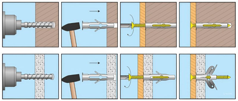 Практическое применение фасадных анкерных дюбелей