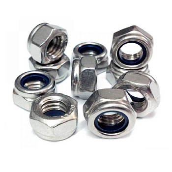 Гайка DIN 985 самоконтрящаяся, с нейлоновым кольцом, A2 (10X18Н10) M10